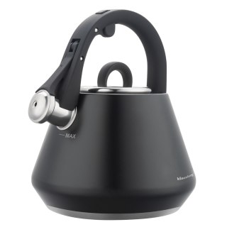 Czajnik stalowy z gwizdkiem 2,5 l czarny mat, klausberg kb-7948
