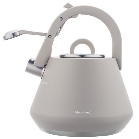Czajnik stalowy z gwizdkiem 2,5 l szary mat, indukcja, klausberg kb-7949