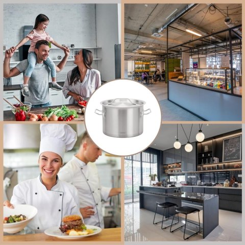 Garnek gastronomiczny, stal nierdzewna, śr.25cm, 9l, kinghoff, kh-2021