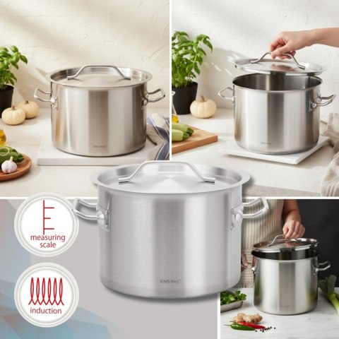 Garnek gastronomiczny, stal nierdzewna, śr.25cm, 9l, kinghoff, kh-2021