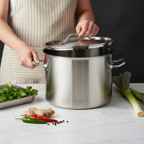 Garnek gastronomiczny, stal nierdzewna, śr.25cm, 9l, kinghoff, kh-2021