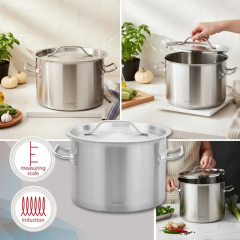 Garnek gastronomiczny, stal nierdzewna, śr.30cm, 14l, kinghoff, kh-2022