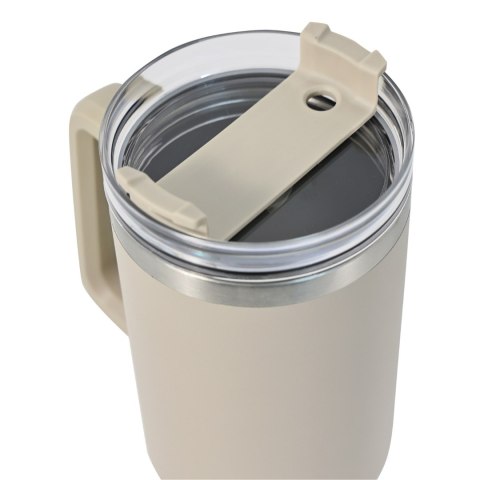 Kubek termiczny ze słomką, beżowy, 1100 ml, stal nierdzewna, klausberg, kb-7944
