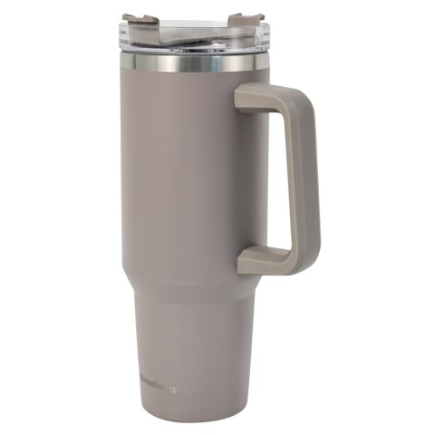 Kubek termiczny ze słomką, szary, 1100 ml, stal nierdzewna, klausberg, kb-7943