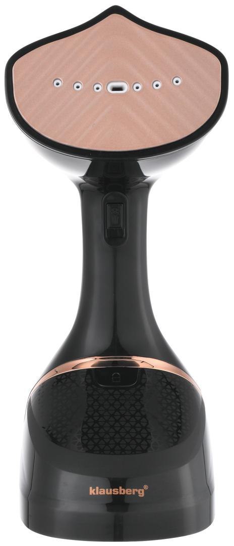 Parownica do pionowego prasowania ubrań, pojemność 400ml, czarna ze złotym panelem ze stali nierdzewnej, klausberg, kb-7778