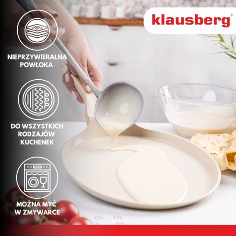 Patelnia do naleśników, kolor bezowy-marmurek, śr.24cm klausberg
