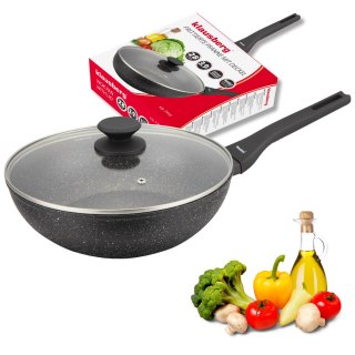 Patelnia wok marmurowa 28 cm z pokrywką, klausberg kb-7990
