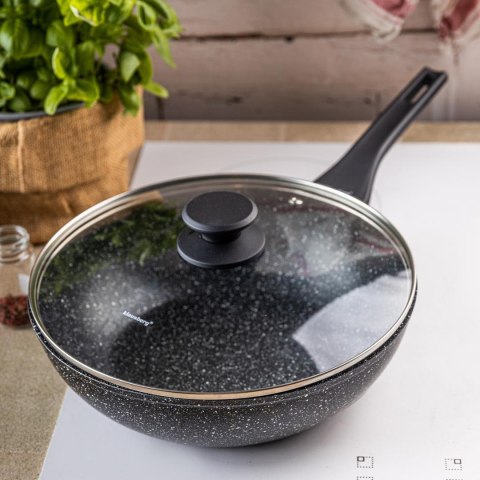 Patelnia wok marmurowa 28 cm z pokrywką, klausberg kb-7990