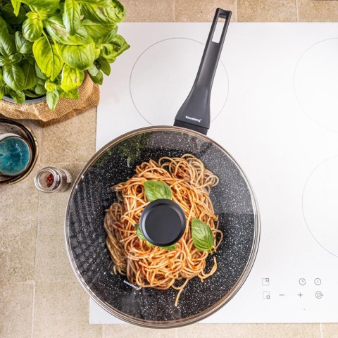 Patelnia wok marmurowa 28 cm z pokrywką, klausberg kb-7990