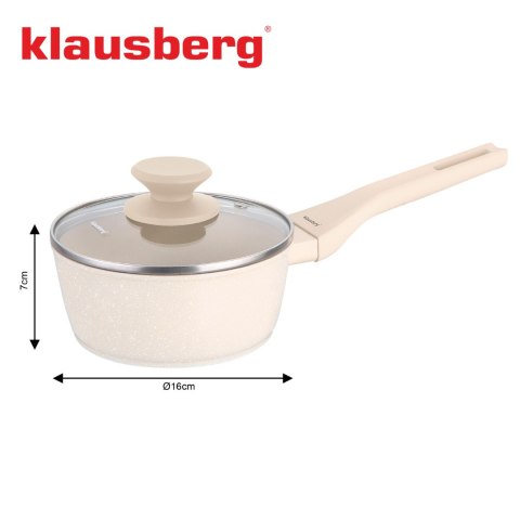 Rondel marmurowy 16 cm kremowy z pokrywką, klausberg kb-7987