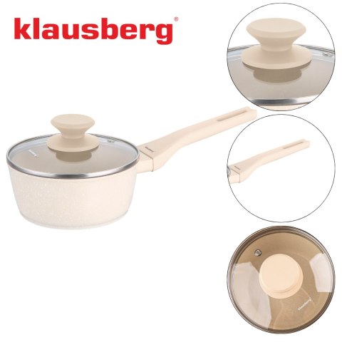 Rondel marmurowy 16 cm kremowy z pokrywką, klausberg kb-7987