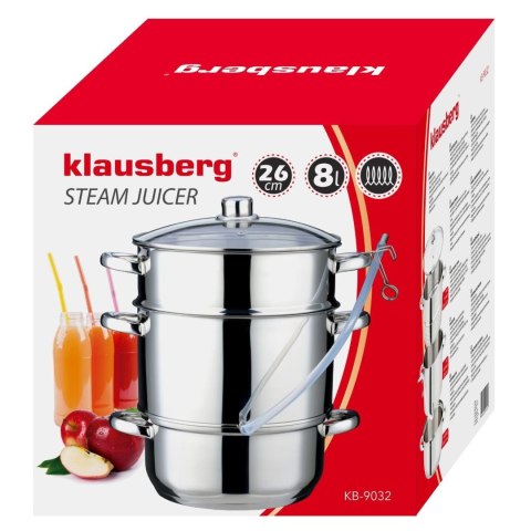 Sokownik parowy, stalowy, 8l, indukcyjny, klausberg, kb-9032