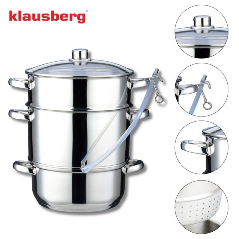 Sokownik parowy, stalowy, 8l, indukcyjny, klausberg, kb-9032