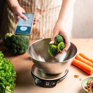 Waga kuchenna dietetyczna z miska, 1,8l, bluetooth, aplikacją