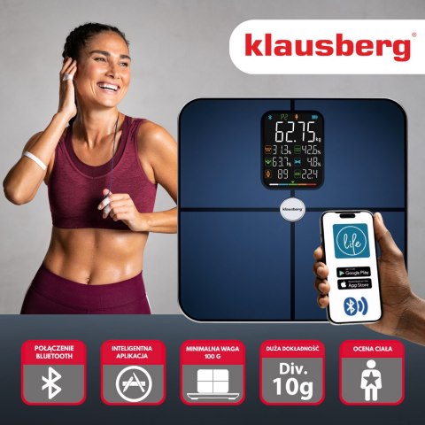 Waga łazienkowa smart analizator skład ciała 180kg analityczna inteligentna
