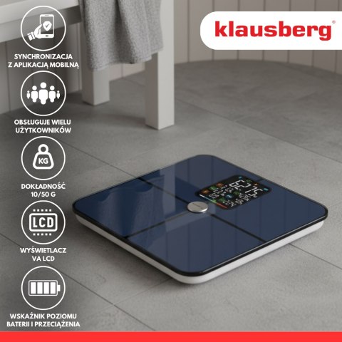 Waga łazienkowa smart analizator skład ciała 180kg analityczna inteligentna
