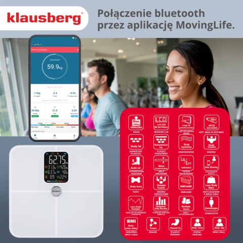 Waga łazienkowa smart analizator skład ciała 180kg analityczna inteligentna