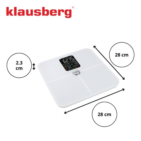 Waga łazienkowa smart analizator skład ciała 180kg analityczna inteligentna