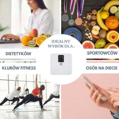 Waga łazienkowa smart analizator skład ciała 180kg analityczna inteligentna
