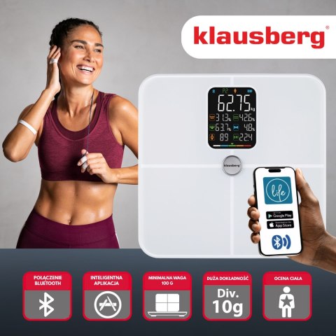Waga łazienkowa smart analizator skład ciała 180kg analityczna inteligentna