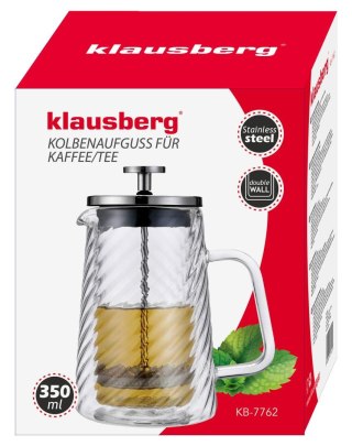 Zaparzacz tłokowy do kawy/herbaty, szkło, 0,35l, klausberg, kb-7762