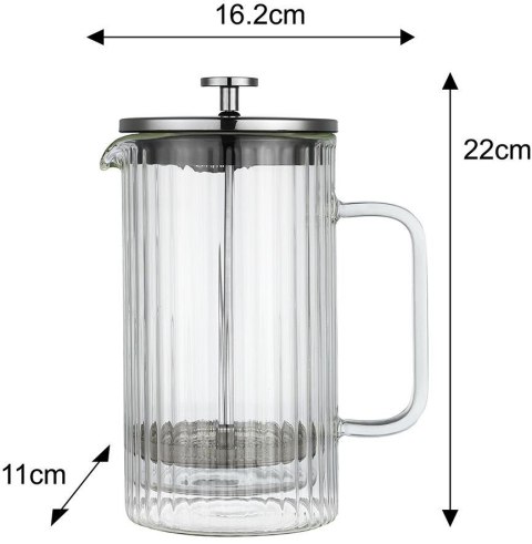 Zaparzacz tłokowy do kawy/herbaty, szkło, 1,0l, klausberg, kb-7758
