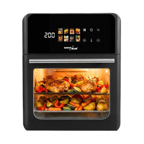 Frytkownica beztłuszczowa AIR FRYER GreenBlue, MOCNA 1800W, pojemność 10l, 8 programów, akcesoria, TIMER, GB950