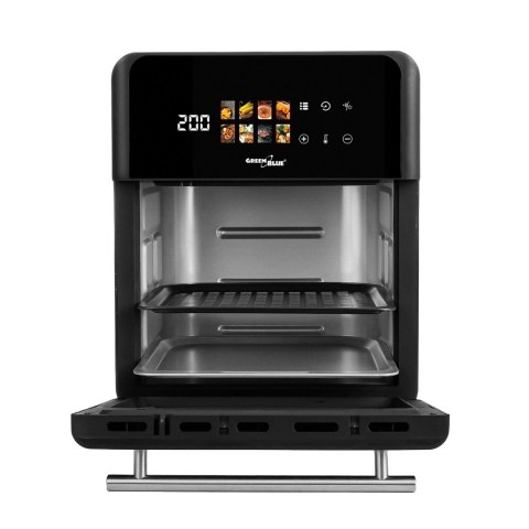 Frytkownica beztłuszczowa AIR FRYER GreenBlue, MOCNA 1800W, pojemność 10l, 8 programów, akcesoria, TIMER, GB950