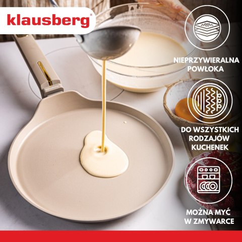 Patelnia do naleśników, kolor beżowy, z powłoką nieprzywierającą, śr.24cm klausberg