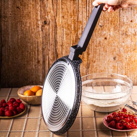 Patelnia do naleśników, kolor czarny-marmurek, z powłoką nieprzywierającą, śr.24cm klausberg, kb-7964