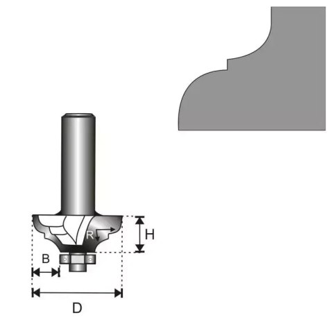 Frez klas2.łoż.t12d38,4h17,5r6,35b12,7mm