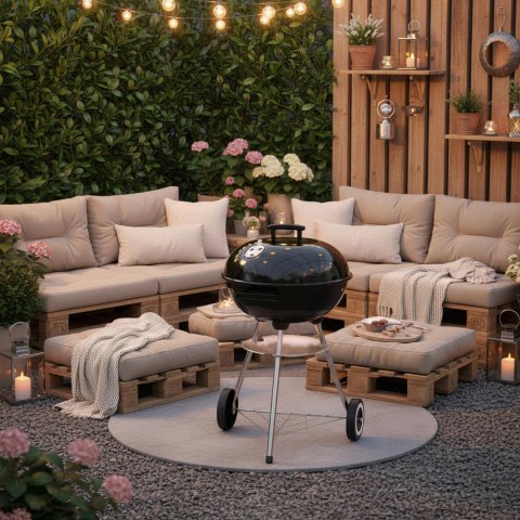 Grill węglowy ogrodowy, z pokrywą, na kółkach, kinghoff, kh-2033