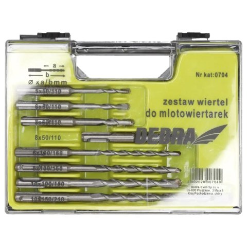 Komplet 8 wierteł do młotowiertarek