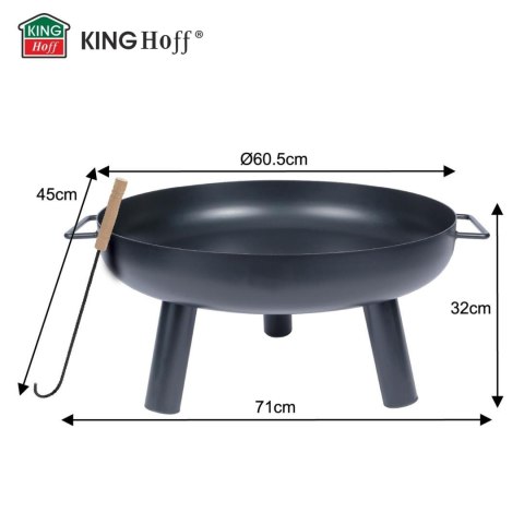 Palenisko ogrodowe, duże, 60cm, grill, ognisko, kinghoff, kh-2031