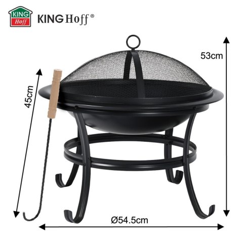Palenisko ogrodowe, z pogrzebacz, grill, ognisko, 54,5cm, klausberg, kb-2030