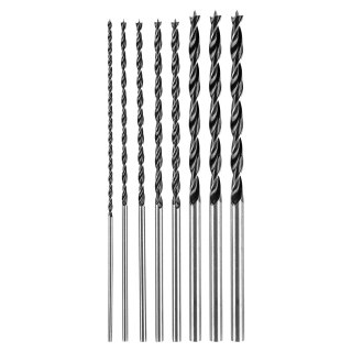 Zestaw wierteł do drewna, przedłużanych: 4, 5, 6, 7, 8, 10, 12 x 300 mm, 7 szt.