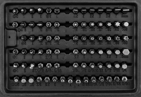 Zestaw bitów 25 mm, z uchwytem magnetycznym 60 mm, 100 szt.