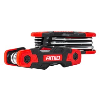 Klucze torx składane 8szt. crv amio-04789
