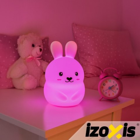 Lampka nocna RGB z pilotem - królik Izoxis 26204