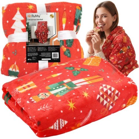 Koc świąteczny flanelowy 1,5x2m Ruhhy 26607