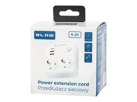 98-611# Rozgałęźnik r-20 pr 2-gniazda + 2usb + usb-c białe