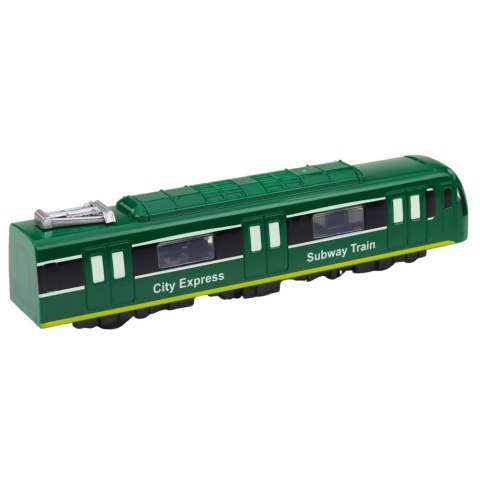 Metro Pociąg City Express Otwierane Drzwi Światła Dźwięki Zielony
