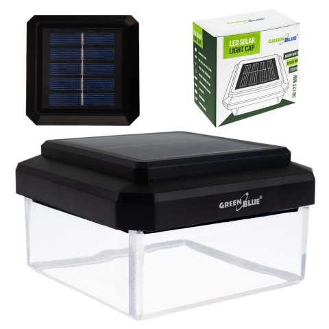Lampa solarna LED na słupek GreenBlue, 100x100mm, daszek kopertowy, 3200K, GB128 WW