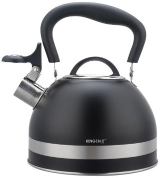 Czajnik z gwizdkiem, 1.8l, stali nierdzewnej, czarny, kinghoff, kh-1858