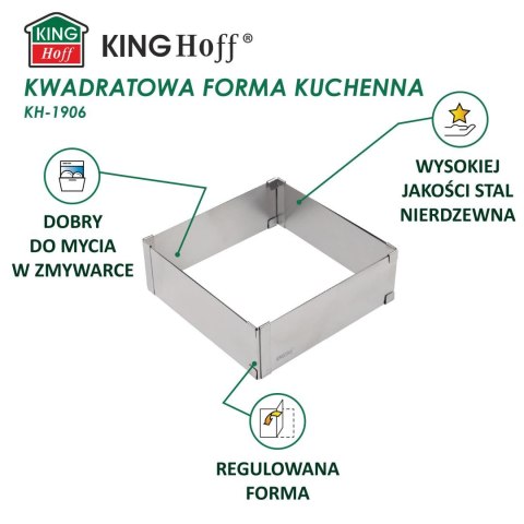 Forma do ciasta, prostokątna, regulowana, stalowa, kh-1906