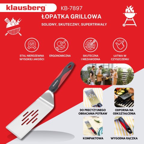 Łopatka grillowa, 36 cm, stal nierdzewna, uchwyt z tworzywa, klausberg, kb-7897