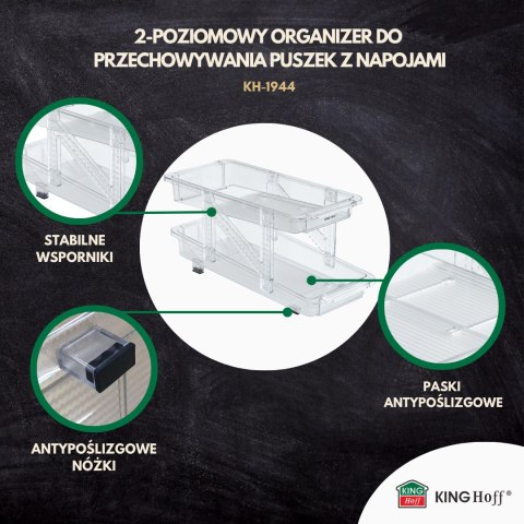 Organizer na puszki, 2-poziomowy, kinghoff, kh-1944