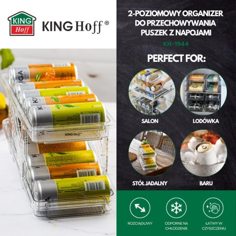 Organizer na puszki, 2-poziomowy, kinghoff, kh-1944