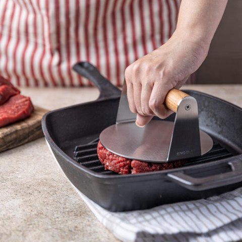 Praska dociskowa ze stali niedzewnej do mięsa na hamburgery śr. 14cm kinghoff kh-1878