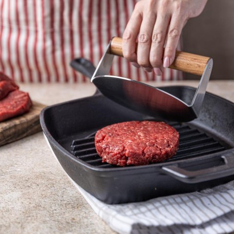 Praska dociskowa ze stali niedzewnej do mięsa na hamburgery śr. 14cm kinghoff kh-1878